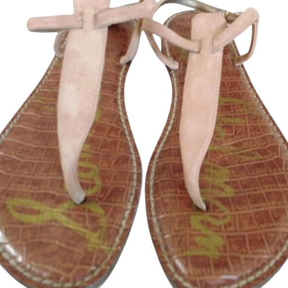 Sam Edelman T-Strap Suede Thong Gigi Sandal in Nude Size 8 - Picture 2 of 9